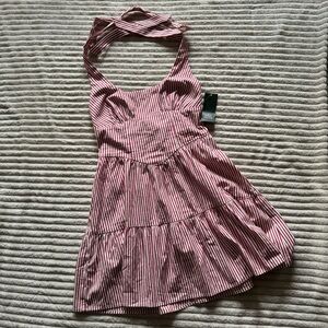 New with tags Wild Fable Light Red and White Striped Dress